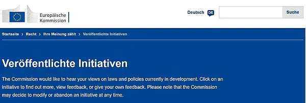 screenshot Website europa.eu